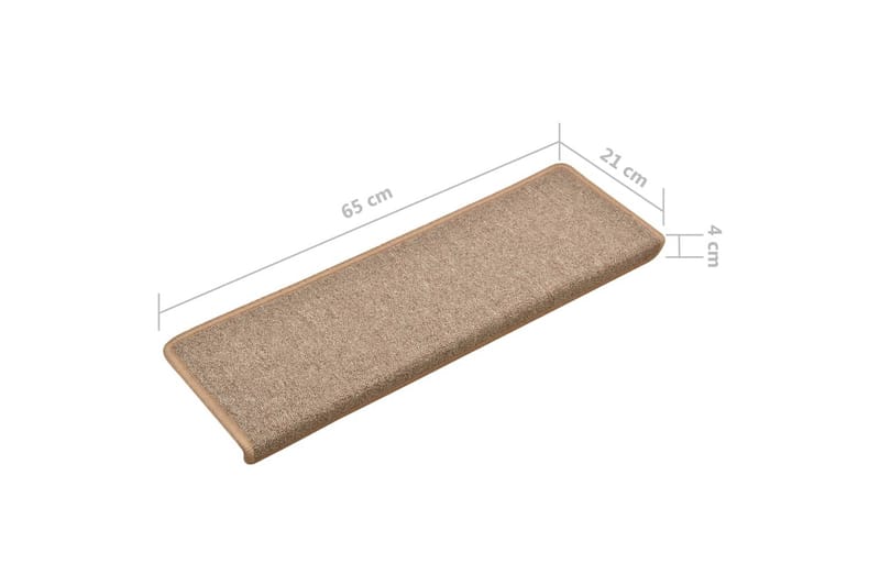 Trappstegsmattor 15 st 65x25 cm ljusbrun - Brun - Textilier & mattor - Mattor - Specialmatta - Trappstegsmattor