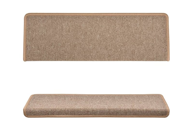Trappstegsmattor 15 st 65x25 cm ljusbrun - Brun - Textilier & mattor - Mattor - Specialmatta - Trappstegsmattor