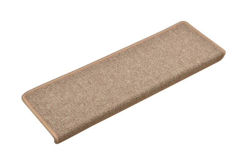 Trappstegsmattor 15 st 65x25 cm ljusbrun - Brun - Textilier & mattor - Mattor - Specialmatta - Trappstegsmattor