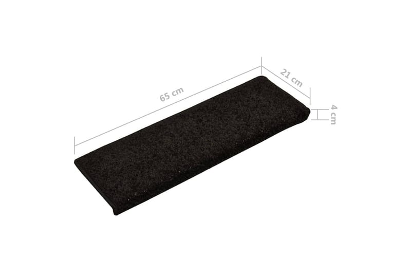 Trappstegsmattor 15 st 65x25 cm svart - Svart - Textilier & mattor - Mattor - Specialmatta - Trappstegsmattor