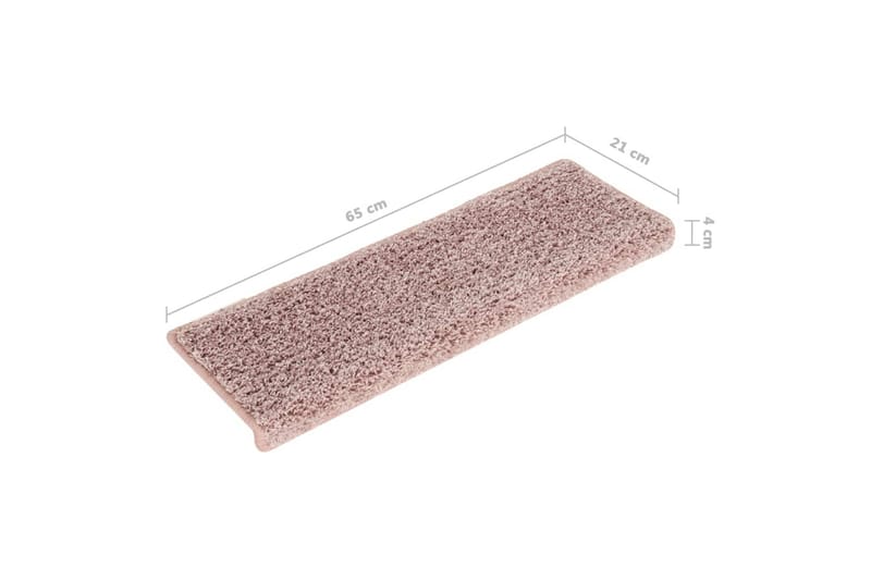 Trappstegsmattor 15 st 65x25 cm vit och rosa - Flerfärgad - Textilier & mattor - Mattor - Specialmatta - Trappstegsmattor