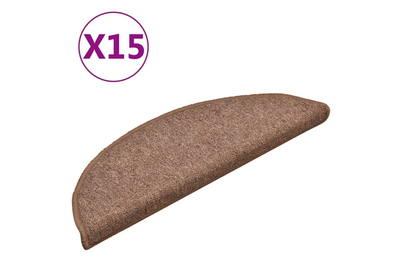 Trappstegsmattor 15 st brun 56x17x3 cm - Brun - Textilier & mattor - Mattor - Specialmatta - Trappstegsmattor