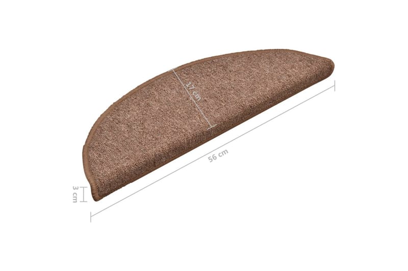 Trappstegsmattor 15 st brun 56x17x3 cm - Brun - Textilier & mattor - Mattor - Specialmatta - Trappstegsmattor