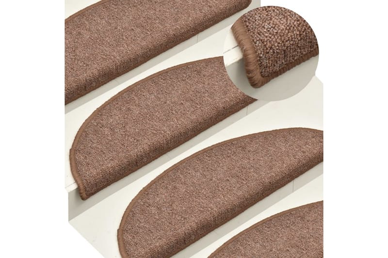 Trappstegsmattor 15 st brun 65x24x4 cm - Brun - Textilier & mattor - Mattor - Specialmatta - Trappstegsmattor