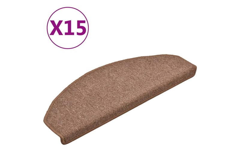 Trappstegsmattor 15 st brun 65x24x4 cm - Brun - Textilier & mattor - Mattor - Specialmatta - Trappstegsmattor