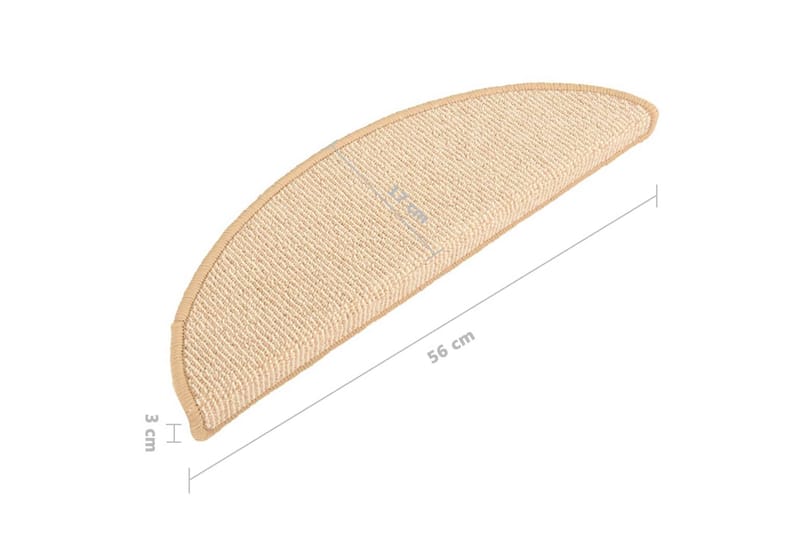 Trappstegsmattor 15 st gräddvit 56x17x3 cm - Vit - Textilier & mattor - Mattor - Specialmatta - Trappstegsmattor