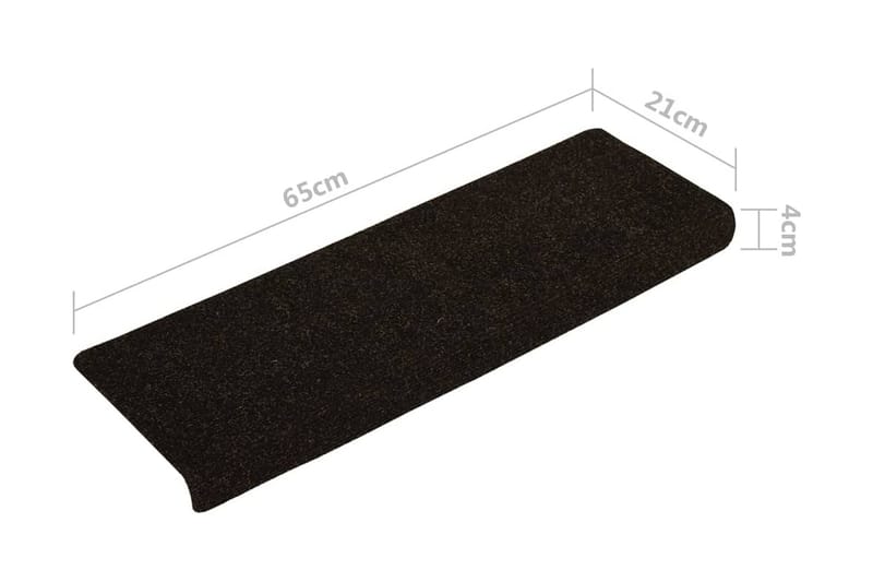 Trappstegsmattor 15 st nålad 65x25 cm brun - Brun - Textilier & mattor - Mattor - Specialmatta - Trappstegsmattor