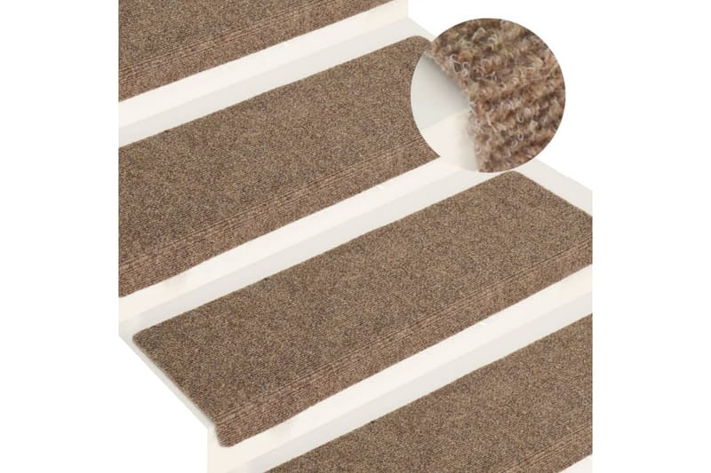 Trappstegsmattor 15 st nålad 65x25 cm gräddvit - Vit - Textilier & mattor - Mattor - Specialmatta - Trappstegsmattor