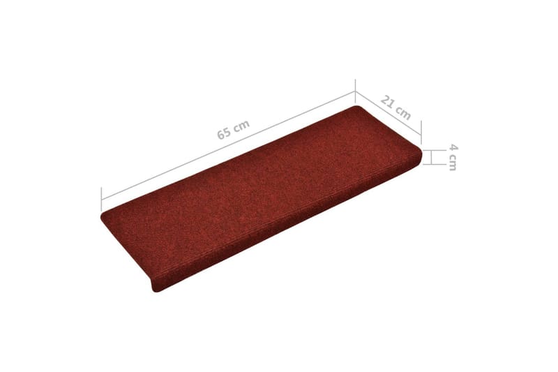 Trappstegsmattor 15 st nålad 65x25 cm röd - Röd - Textilier & mattor - Mattor - Specialmatta - Trappstegsmattor