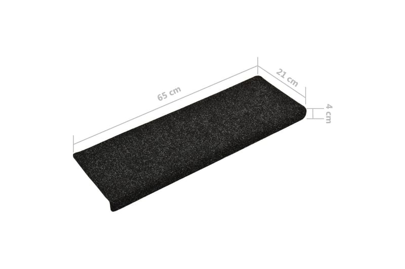 Trappstegsmattor 15 st nålad 65x25 cm svart - Svart - Textilier & mattor - Mattor - Specialmatta - Trappstegsmattor
