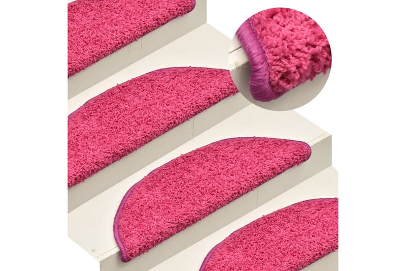 Trappstegsmattor 15 st rosa 65x21x4 cm - Rosa - Textilier & mattor - Mattor - Specialmatta - Trappstegsmattor