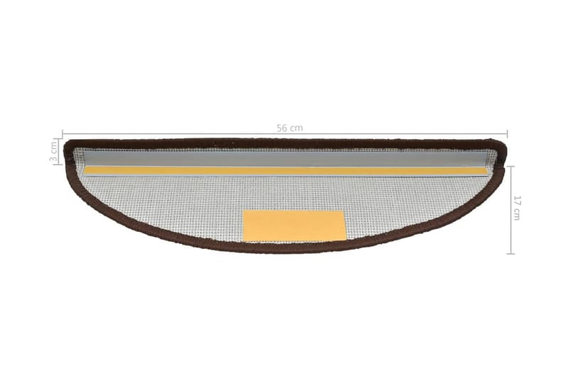 Trappstegsmattor 5 st 56x20 cm brun - Brun - Textilier & mattor - Mattor - Specialmatta - Trappstegsmattor