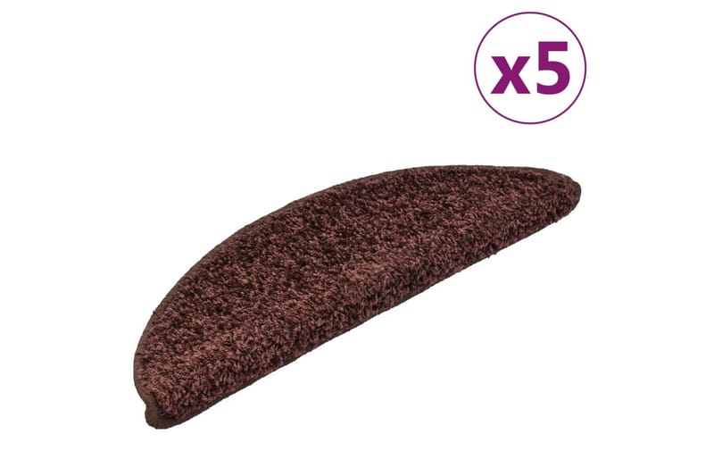 Trappstegsmattor 5 st 56x20 cm brun - Brun - Textilier & mattor - Mattor - Specialmatta - Trappstegsmattor