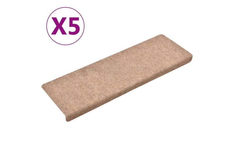 Trappstegsmattor 5 st brun 65x25 cm brodyr - Brun - Textilier & mattor - Mattor - Specialmatta - Trappstegsmattor