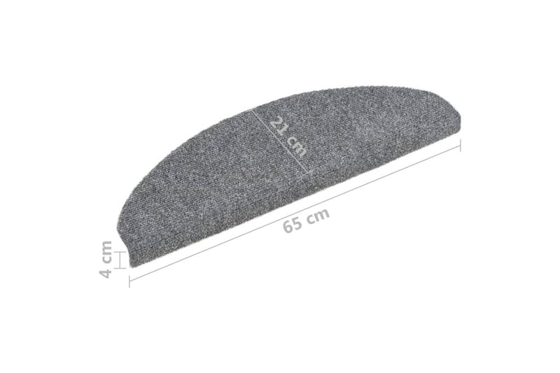 Trappstegsmattor självhäftande 10 st ljusgrå 65x21x4 cm brod - Grå - Textilier & mattor - Mattor - Specialmatta - Trappstegsmattor