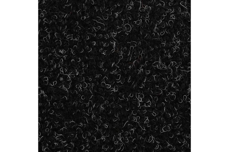 Trappstegsmattor självhäftande 10 st svart 56x17x3 cm brodyr - Svart - Trappstegsmattor