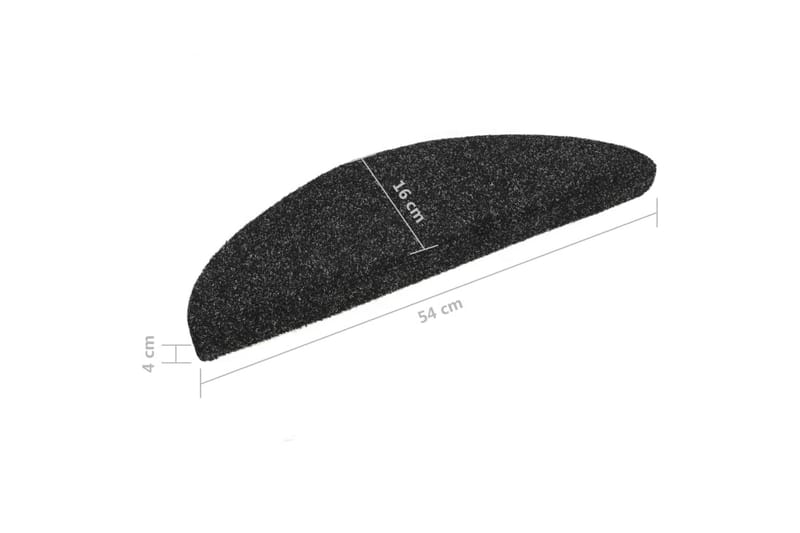 Trappstegsmattor självhäftande 10 st svart 56x17x3 cm brodyr - Svart - Textilier & mattor - Mattor - Specialmatta - Trappstegsmattor