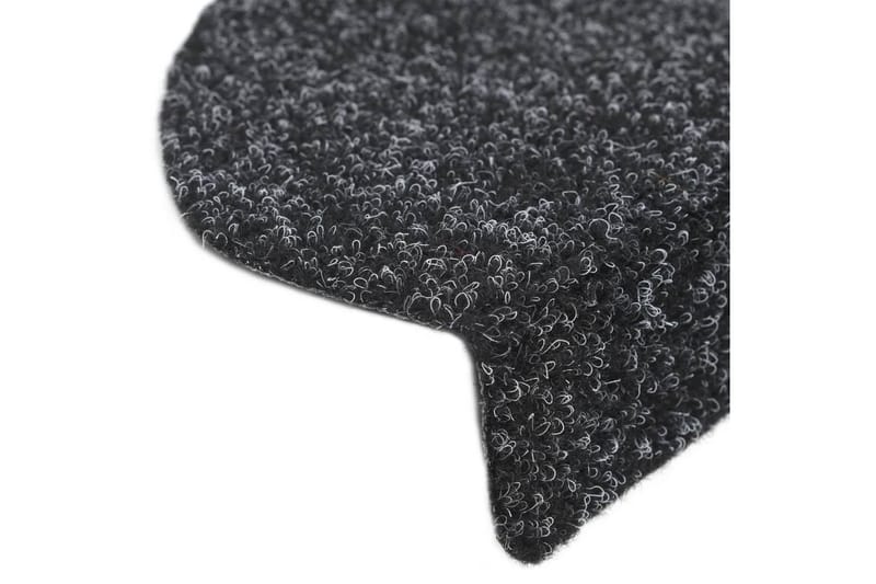 Trappstegsmattor självhäftande 10 st svart 65x21x4 cm brodyr - Svart - Textilier & mattor - Mattor - Specialmatta - Trappstegsmattor
