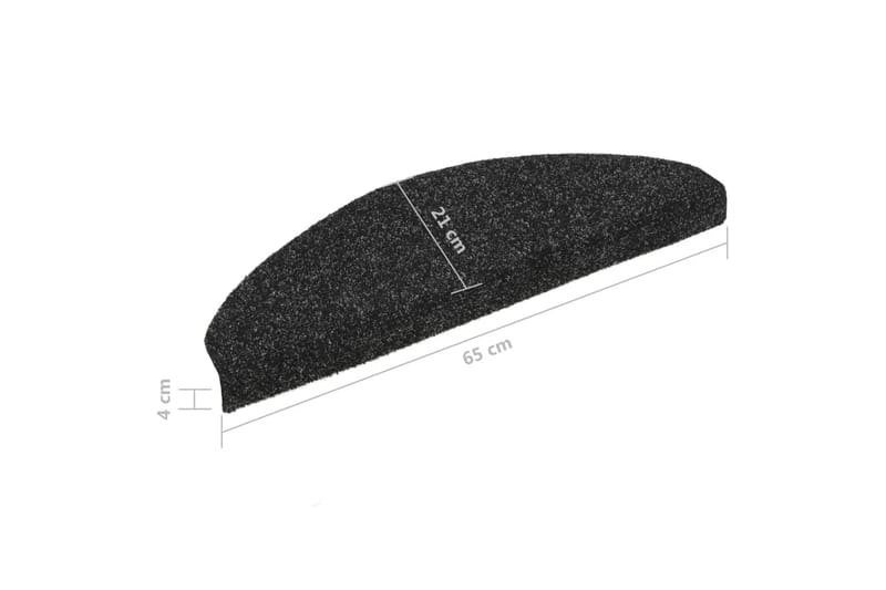 Trappstegsmattor självhäftande 10 st svart 65x21x4 cm brodyr - Svart - Textilier & mattor - Mattor - Specialmatta - Trappstegsmattor