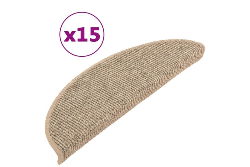 Trappstegsmattor självhäftande 15 st 56x20 cm mörkbeige - Beige - Textilier & mattor - Mattor - Specialmatta - Trappstegsmattor