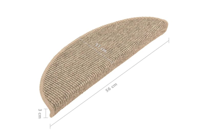 Trappstegsmattor självhäftande 15 st 56x20 cm mörkbeige - Beige - Textilier & mattor - Mattor - Specialmatta - Trappstegsmattor
