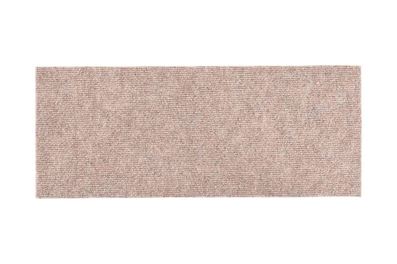 Trappstegsmattor självhäftande 15 st 60x25 cm ljusbrun - Brun - Textilier & mattor - Mattor - Specialmatta - Trappstegsmattor