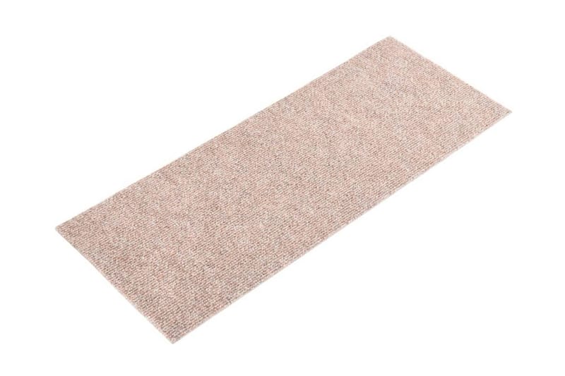 Trappstegsmattor självhäftande 15 st 60x25 cm ljusbrun - Brun - Textilier & mattor - Mattor - Specialmatta - Trappstegsmattor