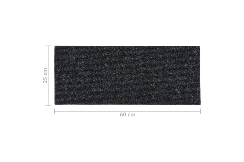 Trappstegsmattor självhäftande 15 st 60x25 cm svart - Svart - Textilier & mattor - Mattor - Specialmatta - Trappstegsmattor