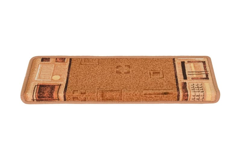 Trappstegsmattor självhäftande 15 st 65x25 cm beige - Beige - Textilier & mattor - Mattor - Specialmatta - Trappstegsmattor