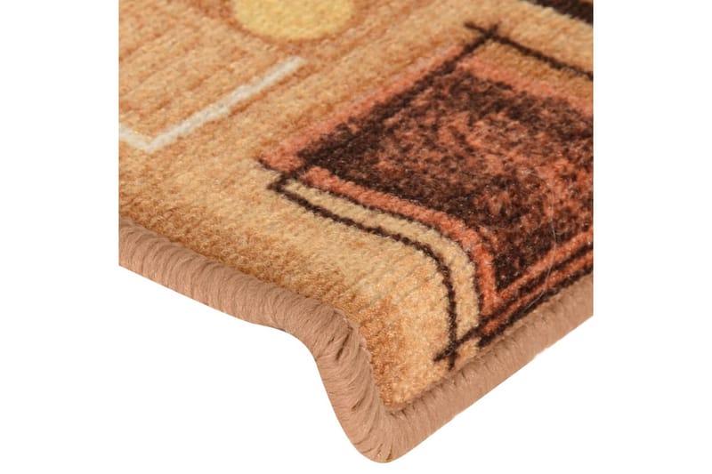 Trappstegsmattor självhäftande 15 st 65x25 cm beige - Beige - Textilier & mattor - Mattor - Specialmatta - Trappstegsmattor