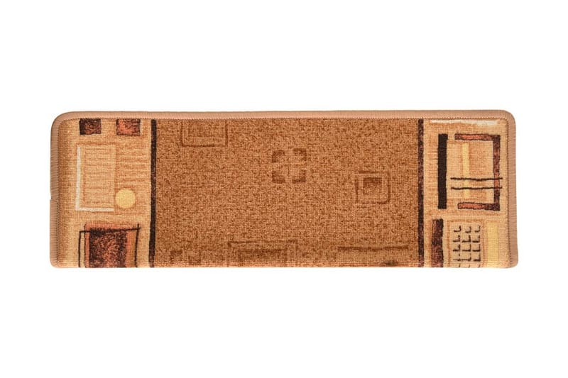 Trappstegsmattor självhäftande 15 st 65x25 cm beige - Beige - Textilier & mattor - Mattor - Specialmatta - Trappstegsmattor