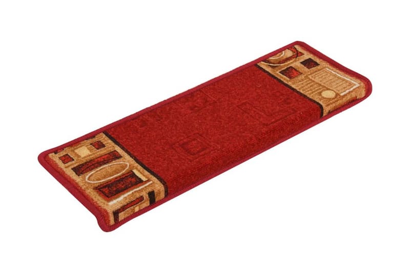 Trappstegsmattor självhäftande 15 st 65x25 cm röd - Röd - Textilier & mattor - Mattor - Specialmatta - Trappstegsmattor