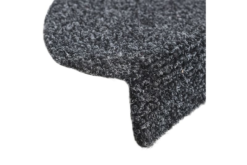 Trappstegsmattor självhäftande 15 st brodyr 56x17x3 cm mörkg - Grå - Textilier & mattor - Mattor - Specialmatta - Trappstegsmattor