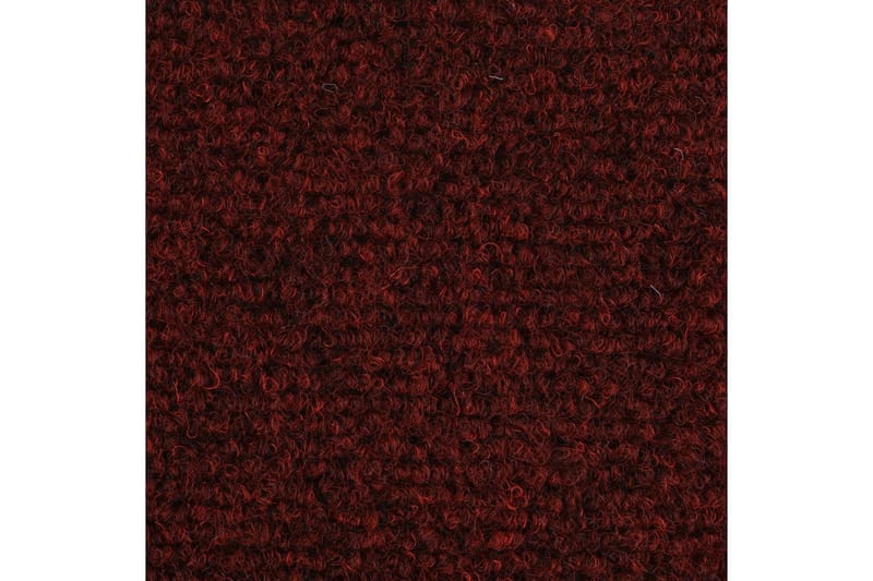 Trappstegsmattor självhäftande 15 st brodyr 56x17x3 cm röd - Röd - Trappstegsmattor