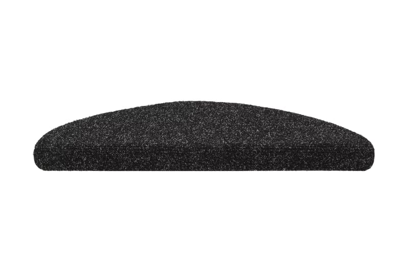 Trappstegsmattor självhäftande 15 st brodyr 56x17x3 cm svart - Svart - Textilier & mattor - Mattor - Specialmatta - Trappstegsmattor