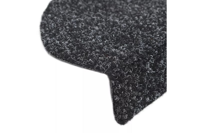 Trappstegsmattor självhäftande 15 st brodyr 56x17x3 cm svart - Svart - Textilier & mattor - Mattor - Specialmatta - Trappstegsmattor