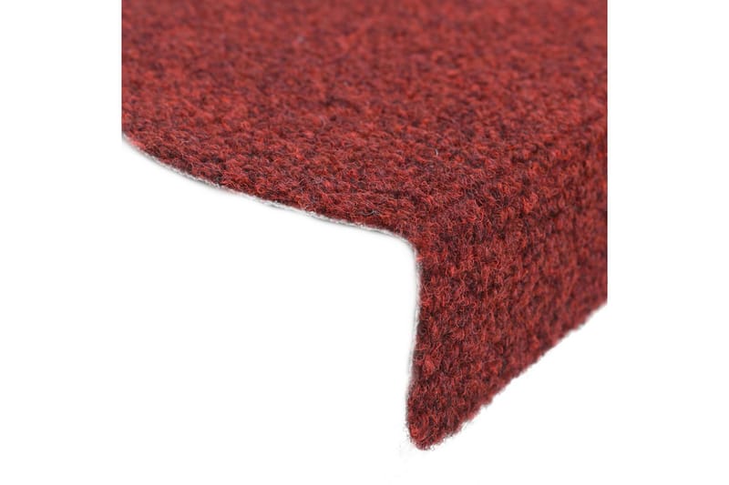 Trappstegsmattor självhäftande 15 st brodyr 65x21x4 cm röd - Röd - Textilier & mattor - Mattor - Specialmatta - Trappstegsmattor