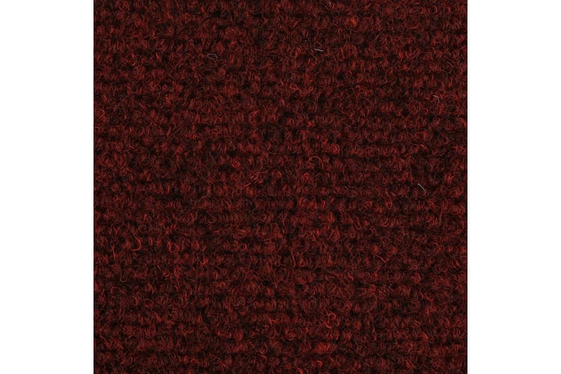 Trappstegsmattor självhäftande 15 st brodyr 65x21x4 cm röd - Röd - Trappstegsmattor