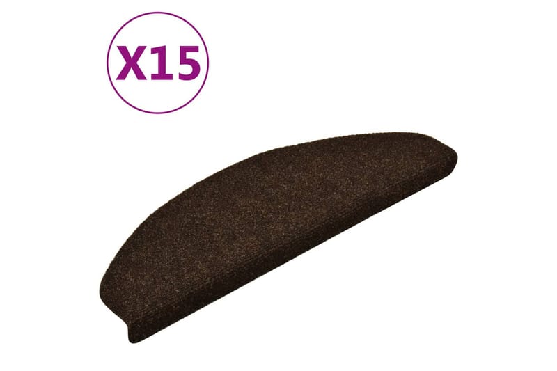 Trappstegsmattor självhäftande 15 st brun 65x21x4 cm brodyr - Brun - Textilier & mattor - Mattor - Specialmatta - Trappstegsmattor