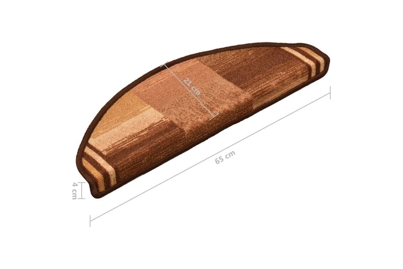 Trappstegsmattor självhäftande 15 st brun 65x21x4 cm - Brun - Textilier & mattor - Mattor - Specialmatta - Trappstegsmattor