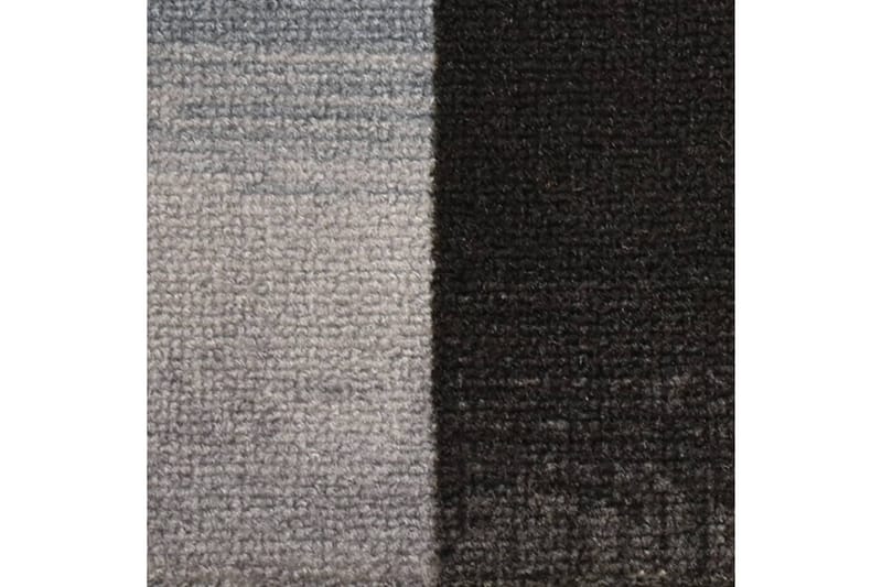 Trappstegsmattor självhäftande 15 st svart och grå 65x21x4 c - Flerfärgad - Trappstegsmattor