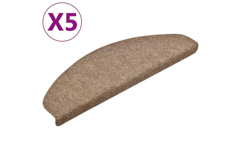 Trappstegsmattor självhäftande 5 st 65x21x4 cm - Kräm - Textilier & mattor - Mattor - Specialmatta - Trappstegsmattor