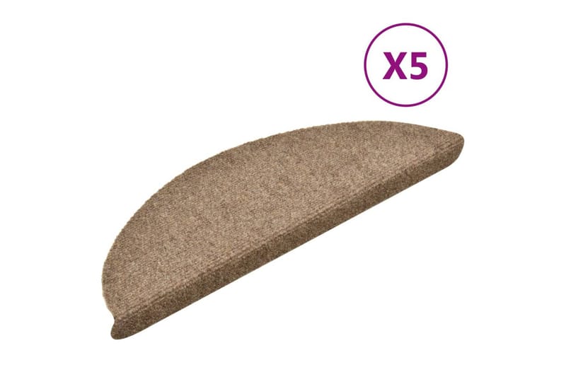 Trappstegsmattor självhäftande 5 st gräddvit 56x17x3 cm brod - Vit - Textilier & mattor - Mattor - Specialmatta - Trappstegsmattor