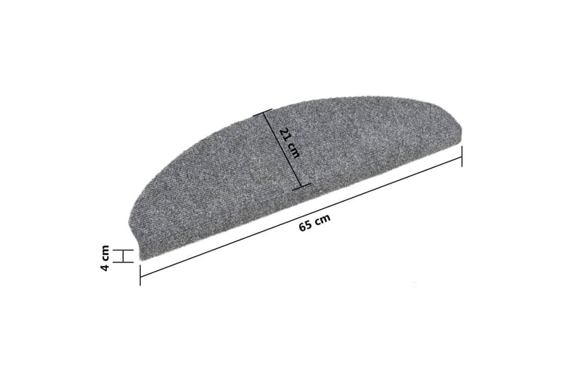 Trappstegsmattor självhäftande 5 st ljusgrå 65x21x4 cm brody - Grå - Textilier & mattor - Mattor - Specialmatta - Trappstegsmattor