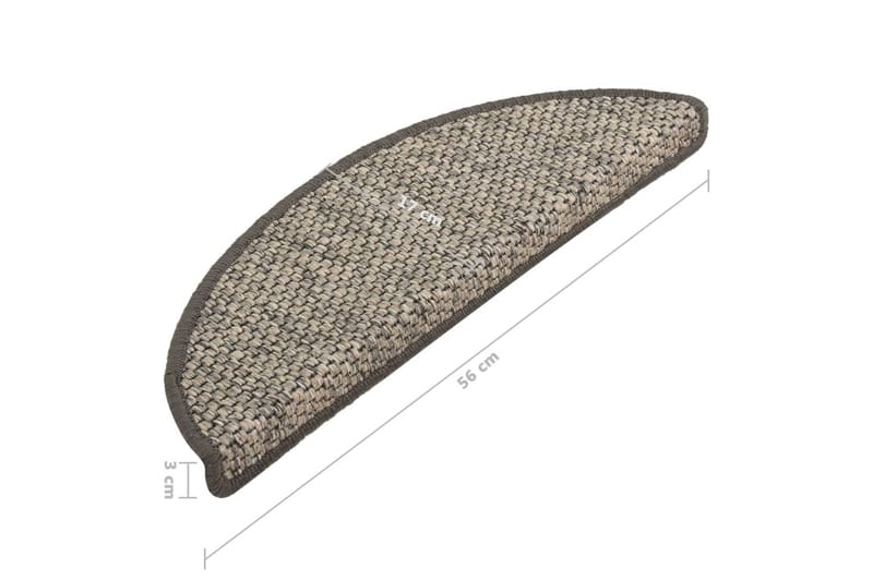 Trappstegsmattor självhäftande sisal 15 st 56x20 cm silver - Beige - Textilier & mattor - Mattor - Specialmatta - Trappstegsmattor