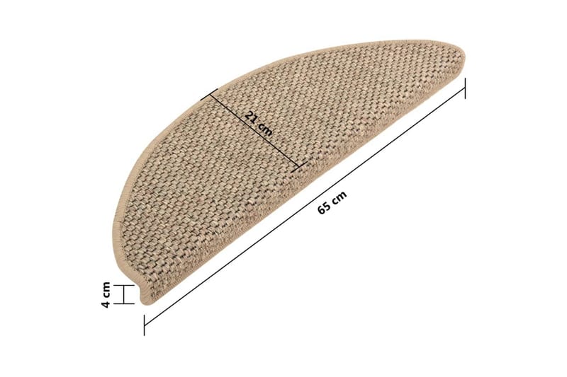 Trappstegsmattor självhäftande sisal 15 st 65x25 cm - Beige - Textilier & mattor - Mattor - Specialmatta - Trappstegsmattor