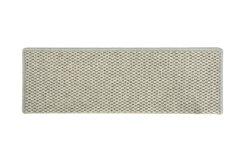 Trappstegsmattor självhäftande sisal 15 st 65x25 cm grå - Grå - Trappstegsmattor