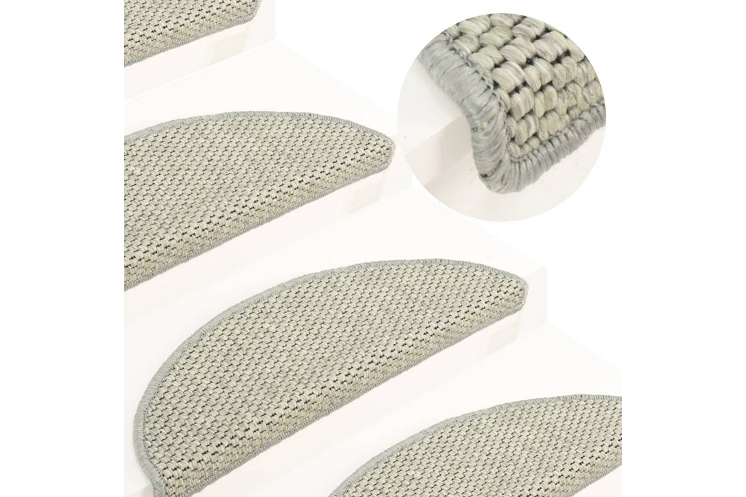 Trappstegsmattor självhäftande sisal 15 st 65×25 cm grå – Grå
