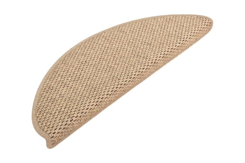 Trappstegsmattor självhäftande sisal 15 st 65x25 cm sand - Beige - Trappstegsmattor