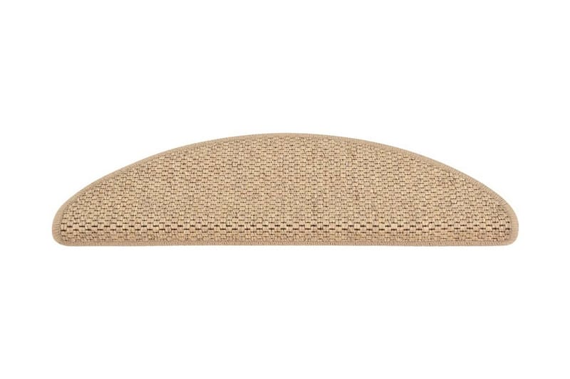 Trappstegsmattor självhäftande sisal 15 st 65x25 cm sand - Beige - Trappstegsmattor